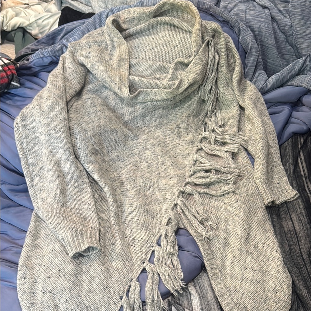 Cozy Gray Cowl Neck Sweater